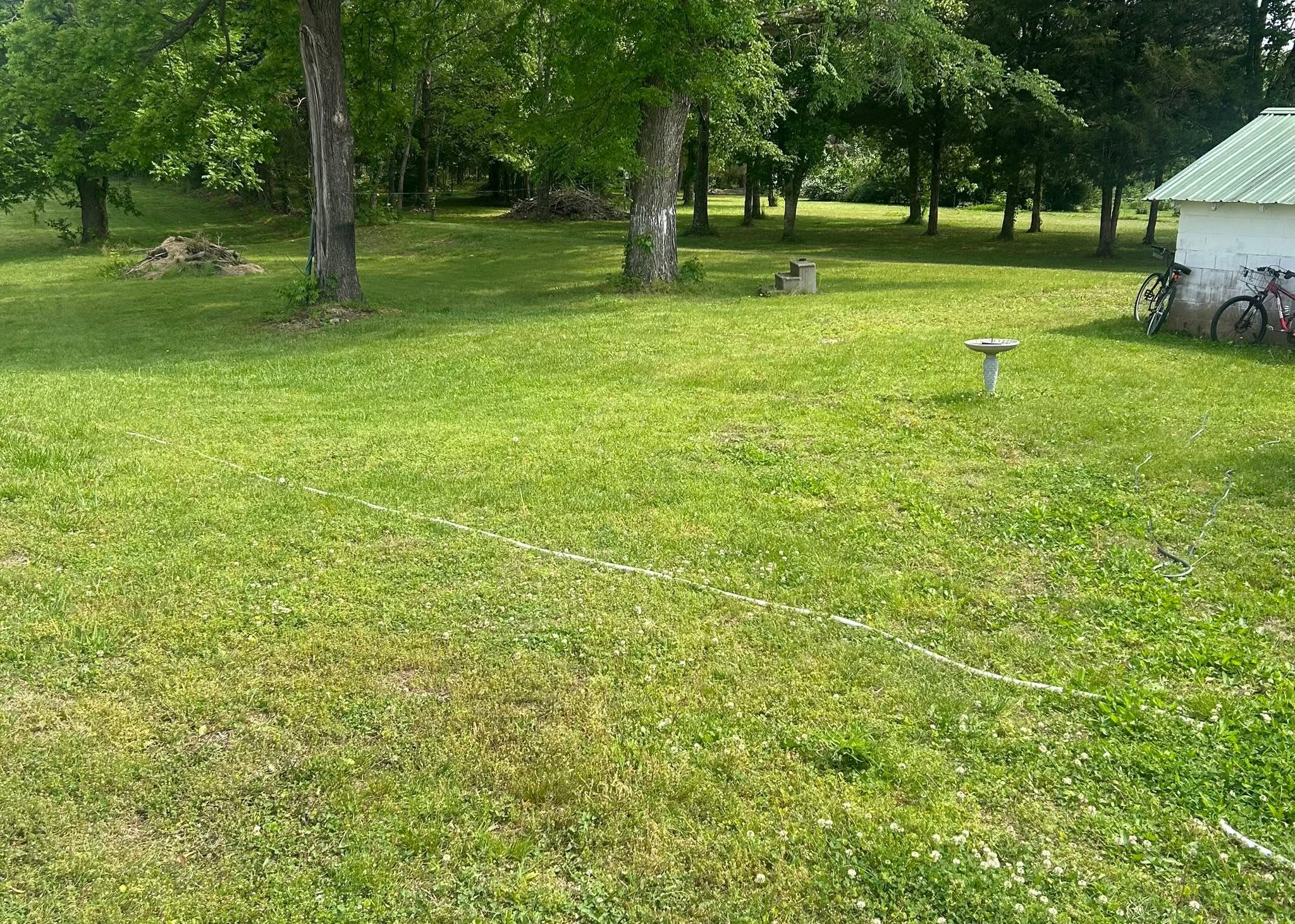 Clean, open lawn after property cleanup